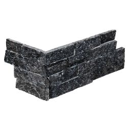 Stonepanel Hoek Black Quarzite 40+20x15x1,5-2,5 cm breukruw